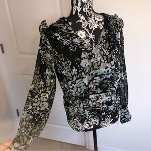 White House black market ruffled top